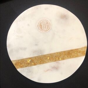 White and Gold Marble Cheese Board